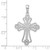 De-Ani Sterling Silver Rhodium-plated Polished Beaded Fleur de Lis Cross Pendant