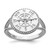 De-Ani Sterling Silver Rhodium-Plated Polished Compass with Rope Trim Ring - QR-0D10C6A0-3224