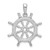 De-Ani Sterling Silver Rhodium-Plated Polished Cut-Out 3D Ships Wheel Pendant