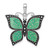 De-Ani Sterling Silver Rhodium-Plated Polished Enameled Aqua Butterfly Pendant - QC-35C4B574-5119