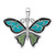 De-Ani Sterling Silver Rhodium-Plated Polished Enameled Aqua Butterfly Pendant - QC-D8DC0BBD-8445
