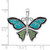 De-Ani Sterling Silver Rhodium-Plated Polished Enameled Aqua Butterfly Pendant - QC-D8DC0BBD-8445