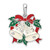 De-Ani Sterling Silver Rhodium-Plated Polished Enameled Bells and Holly Pendant
