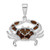 De-Ani Sterling Silver Rhodium-Plated Polished Enameled Brown Crab Pendant
