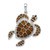 De-Ani Sterling Silver Rhodium-Plated Polished Enameled Brown Sea Turtle Pendant - QC-CD6BF10A-5803