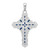 De-Ani Sterling Silver Rhodium-Plated Polished Enameled Filigree Cross Pendant