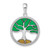 De-Ani Sterling Silver Rhodium-Plated Polished Enameled Tree of Life Pendant