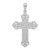 De-Ani Sterling Silver Rhodium-Plated Polished Filigree Fleur de Lis Cross Pendant