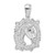 De-Ani Sterling Silver Rhodium-Plated Polished Horse Head in Wreath Pendant