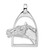 De-Ani Sterling Silver Rhodium-Plated Polished Horse Head with Stirrup Pendant