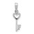 De-Ani Sterling Silver Rhodium-Plated Polished Key with Heart Top Pendant