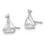 De-Ani Sterling Silver Rhodium-Plated Polished Mini Sailboat Post Earrings
