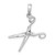 De-Ani Sterling Silver Rhodium-Plated Polished Moveable 3D Scissors Pendant