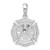 De-Ani Sterling Silver Rhodium-Plated Polished Reversible Fireman Medal Pendant