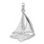 De-Ani Sterling Silver Rhodium-Plated Polished Sailboat Pendant - QC-23BC9AA2-1799