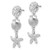 De-Ani Sterling Silver Rhodium-Plated Polished Sea Life Dangle Post Earrings