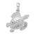 De-Ani Sterling Silver Rhodium-Plated Polished Sea Turtle Pendant - QC-C315CD1B-2098
