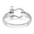 De-Ani Sterling Silver Rhodium-Plated Polished Shackle with Rope Trim Ring - QR-6234AE23-5566
