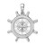 De-Ani Sterling Silver Rhodium-Plated Polished Ships Wheel with Compass Pendant