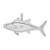 De-Ani Sterling Silver Rhodium-Plated Polished Skipjack Tuna Fish Pendant