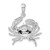 De-Ani Sterling Silver Rhodium-Plated Polished Stone Crab Pendant - QC-1132E877-9589