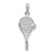 De-Ani Sterling Silver Rhodium-Plated Polished Tennis Racquet and Ball Pendant
