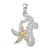 De-Ani Sterling Silver Rhodium-Plated Seahorse Starfish with 14k Pendant