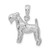 De-Ani Sterling Silver Rhodium-Plated Textured 3D Kerry Blue Terrier Pendant