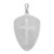 De-Ani Sterling Silver Rhodium-Plated Textured Cross Shield Joshua 1:9 Reverse Pendant