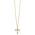 Diamond Fascination Diamond Mystique Sterling Silver 18K Gold-plated Diamond and Emerald Cross 18 Inch Necklace