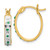Diamond Fascination Diamond Mystique Sterling Silver 18K Gold-plated Diamond and Emerald Oval Hoop Earrings