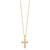 Diamond Fascination Diamond Mystique Sterling Silver 18K Gold-plated Diamond and Ruby Cross 18 Inch Necklace