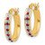 Diamond Fascination Diamond Mystique Sterling Silver 18K Gold-plated Diamond and Ruby Oval Hoop Earrings