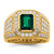 IBGoodman 10k 1 7/8 carat Lab Grown Diamond VS/SI+ G+ and Lab Created Emerald Men's Ring