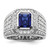 IBGoodman 10k White Gold 1 7/8 carat Lab Grown Diamond VS/SI+ G+ and Lab Created Blue Sapphire Men's Ring