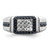 IBGoodman 10k White Gold 3/8 carat Lab Grown Diamond VS/SI+ G+ and Lab Created Blue Sapphire Men's Ring
