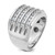 IBGoodman 10k White Gold Men's Polished and Grooved 4-Row Ring Mounting