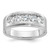 IBGoodman 10k with White Rhodium 1 carat Lab Grown Diamond VS/SI+ G+ Five Stone Complete Polished and Brushed Men's Ring