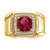 IBGoodman 14k 1/4 carat Lab Grown Diamond VS/SI+ G+ and Lab Created Ruby Men's Ring