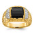 IBGoodman 14k 1/4 carat Lab Grown Diamond VS/SI+ G+ and Onyx Complete Nugget Men's Ring - B5-56D4347A-2801