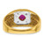 IBGoodman 14k 5/8 carat Lab Grown Diamond VS/SI+ G+ and Created Ruby Complete Men's Ring