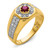 IBGoodman 14k 5/8 carat Lab Grown Diamond VS/SI+ G+ and Created Ruby Complete Men's Ring