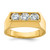 IBGoodman 14k Men's Polished 3-Stone 1 Carat AA Quality Diamond Ring