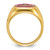 IBGoodman 14k Men's Polished and Grooved with Lab Created Ruby Blue Lodge Master Masonic Ring