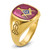 IBGoodman 14k Men's Polished and Grooved with Lab Created Ruby Blue Lodge Master Masonic Ring