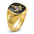 IBGoodman 14k Men's Polished and Grooved with Onyx Blue Lodge Master Masonic Ring