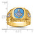 IBGoodman 14k Men's Polished and Nugget Textured Blue Lodge Master Masonic Ring Mounting