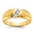 IBGoodman 14k Men's Polished and Satin 3-Stone Ring Mounting