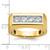 IBGoodman 14k Men's Polished and Satin 4-Stone 1 Carat AA Quality Diamond Ring