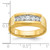 IBGoodman 14k Men's Polished and Satin 5-Stone 1/2 Carat AA Quality Diamond Ring